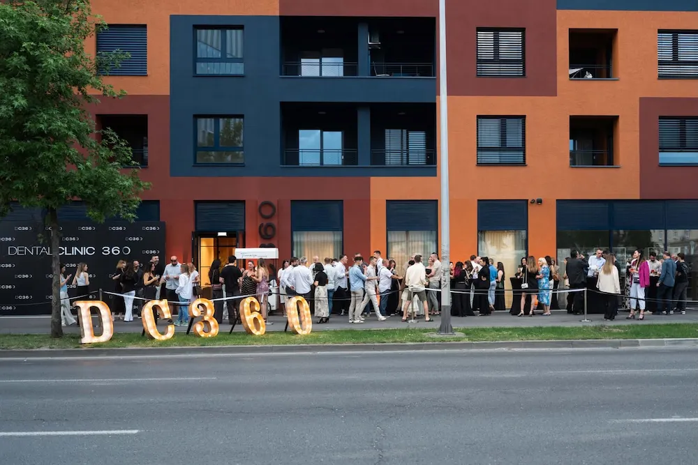 Guests gathered outside the DC360 building at the clinic opening